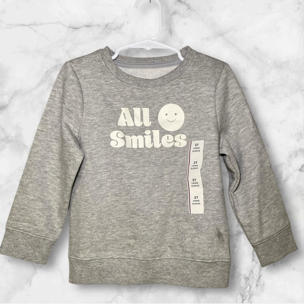 Cat & jack Gray Long Sleeve Sweatshirt, Size 3T (NWT)